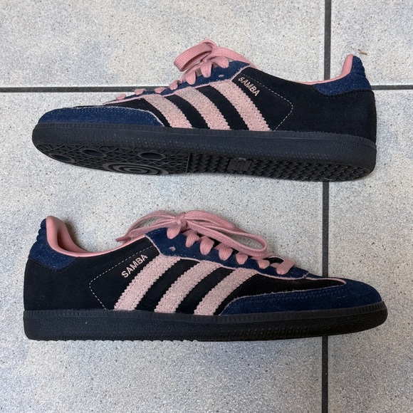 adidas Shoes - adidas Samba Suede Sneakers in Navy & Pink